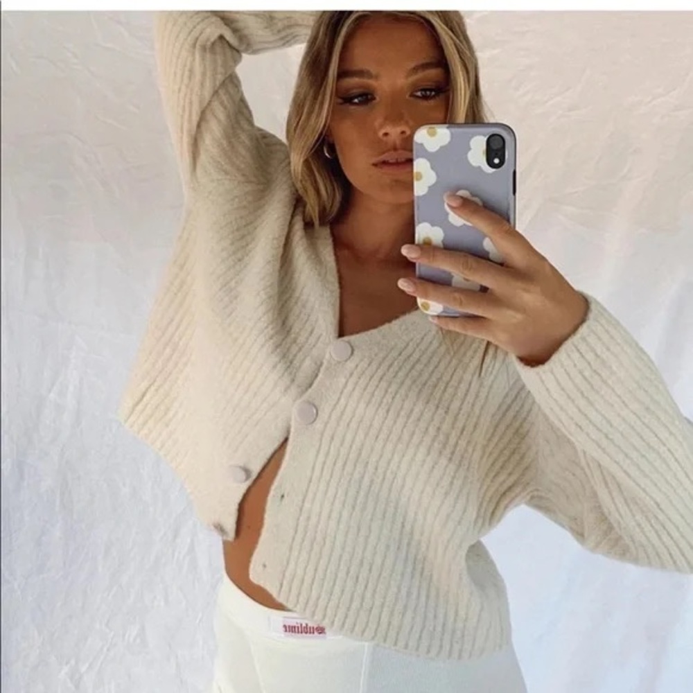 Princess Polly Cream Cardigan